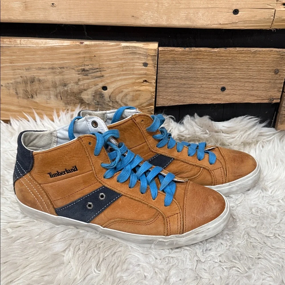 Mens Timberland EK Glastenbury Chukka 9607A Tan Casual‎ Hi Top Leather Trainers